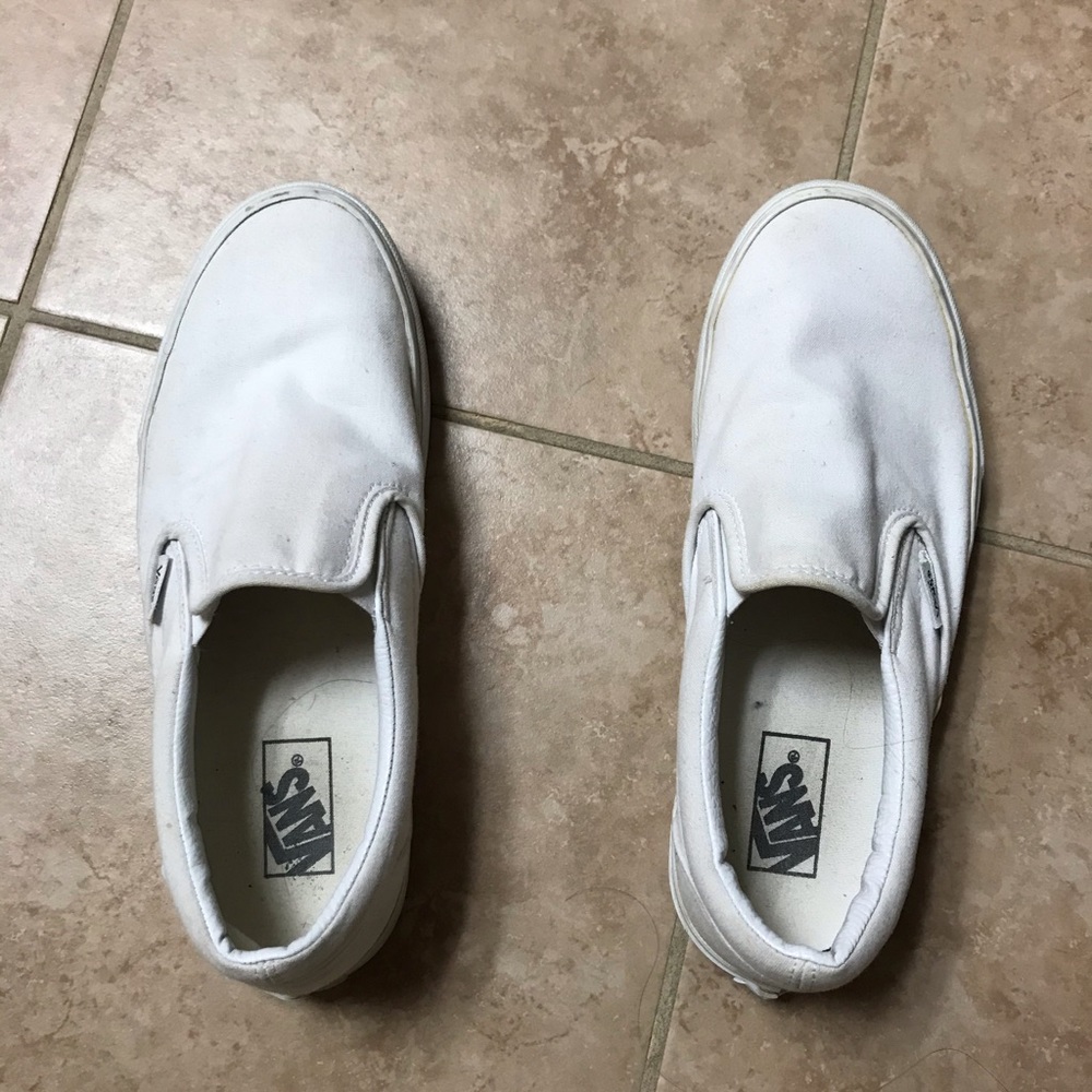 White slip on vans